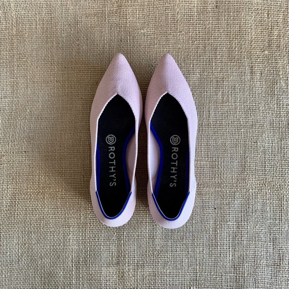 ROTHY’S The Point Flat Shoes Sustainable Knit Washable Pink 7 NWOT